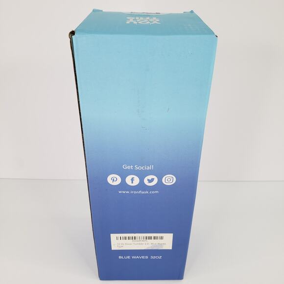 IRON °FLASK Rover Tumbler 32oz Blue Waves Vacuum Insulated 2Lids 2Straws Hydrate - Picture 12 of 14